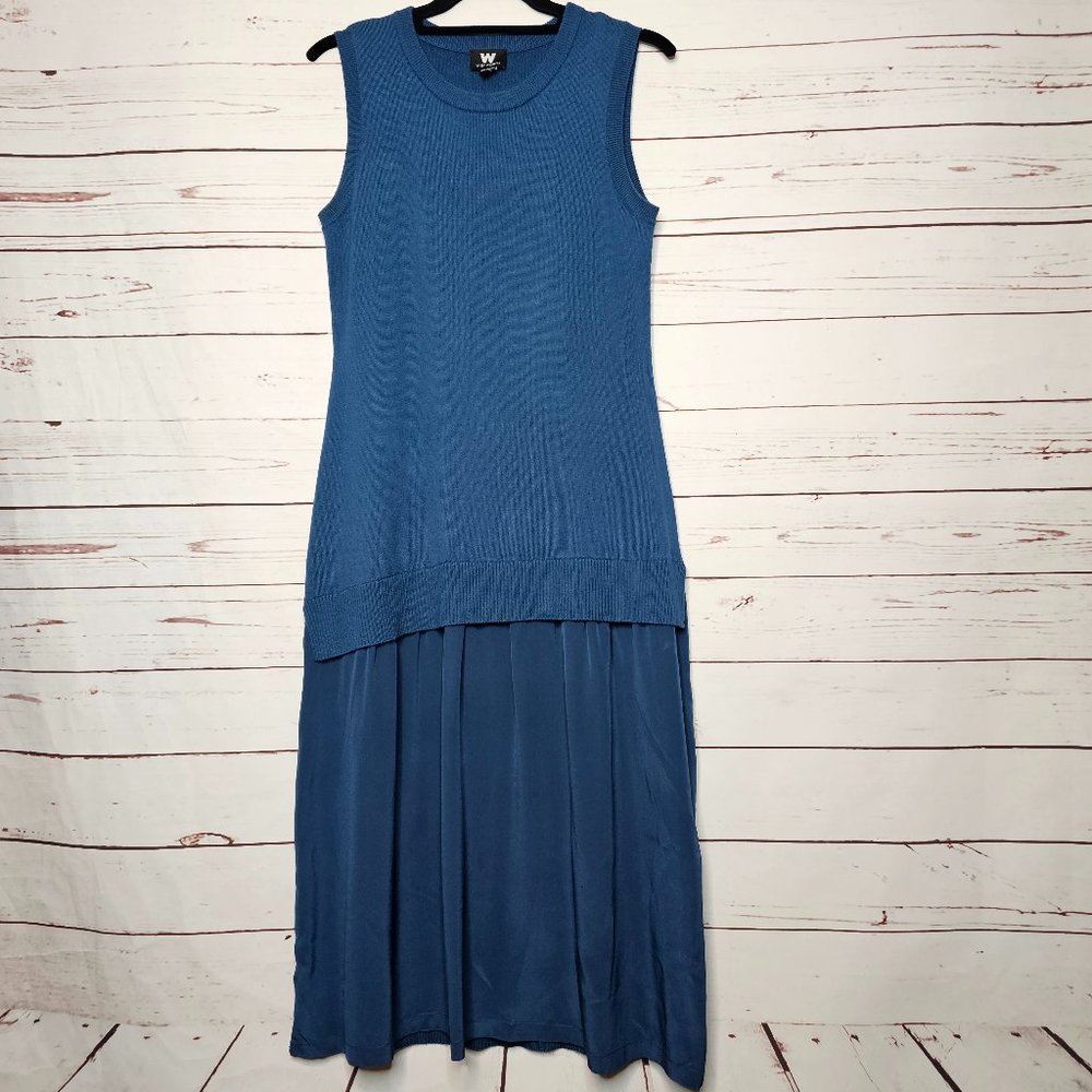W by Worth Wool and Silk Blend Sleeveless Sweater Dress